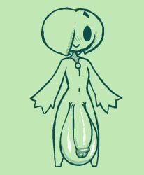 2023 anthro balls balls_bigger_than_body big_balls big_penis blush dot_eyes eyebrows flaccid flaccid_penis green_background hair_over_one_eye hyper_balls hyper_genitalia hyper_penis hyper_testicles male male_focus male_only naked naked_male navel no_nipples nude nude_male nudity oc oliver_(screwroot) one_eye_covered original_character penis penis_bigger_than_body screwroot smile solo solo_focus solo_male standing