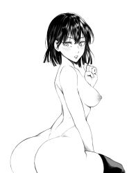 1girls aboart aboleuk areola areolae ass back back_view bangs big_ass big_breasts big_butt black_and_white blush breasts curvaceous curvy curvy_body curvy_female curvy_figure female fringe from_behind_position fubuki_(one-punch_man) greyscale hourglass_figure large_ass large_breasts legs lips lipstick looking_back medium_hair nipples one-punch_man open_mouth short_hair sideboob sitting slim slim_waist solo stockings thick_ass thick_thighs thighhighs thighs thin_waist waist