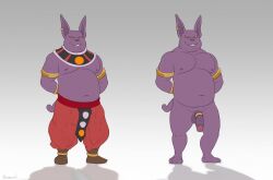 anthro balls burrserk champa cock_ring dragon_ball dragon_ball_super felid feline flaccid fully_clothed furry gold_jewelry hairless_cat hands_behind_back male male_only muscles nude overweight penis solo solo_male