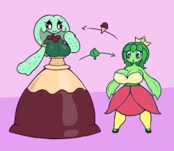 bella_(screwroot) big_breasts breasts cleavage food_humanoid freckles ice_cream plant_girl plant_humanoid plantie screwroot sunday_(screwroot)