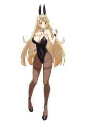 aotsuba blonde_hair breasts bunny_ears bunny_girl bunnysuit core_crystal female female_only hartman_hips heels high_heels hourglass_figure latex legwear leotard mythra nintendo shiny_clothes solo tight_clothing video_game video_game_character video_games wide_hips xenoblade_(series) xenoblade_chronicles_2