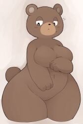 bear big_breasts blush breasts chipar chubby featureless_breasts featureless_crotch female fur thick_thighs wide_hips