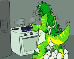anthro artist_request cooking cuntboy egg egg_from_cloaca egg_laying fried_egg gecko hi_res horn intersex lizard male pregnant pregnant_cuntboy pregnant_male pussy reptile scalie solo unicorn_horn xanthias_akrid xloaca