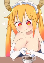 1girls big_breasts blonde_hair blush breasts dragon_girl female lactation milking miss_kobayashi's_dragon_maid smile tagme tnt77 tohru_(dragon_maid)