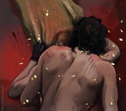 2boys bite_mark gay gay_domination general_hux kylo_ren male_only star_wars suggestive wound yaoi