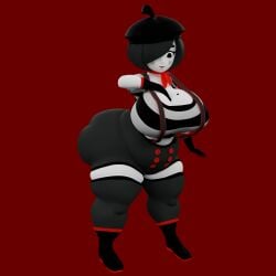 alsogmg big_ass big_breasts breasts bubble_butt huge_ass mime mime_girl mippi_(alsogmg) shortstack