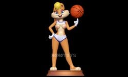 3d 3d_(artwork) anthro anthro_only basketball blonde_hair breasts clothed clothing digital_media_(artwork) female hair hi_res lagomorph leporid lola_bunny looney_tunes mammal nonotoys partially_clothed rabbit smile standing warner_brothers