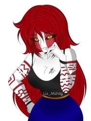 1girls big_breasts clothing countryhumans countryhumans_girl humanized long_hair peru_(countryhumans) simple simple_background