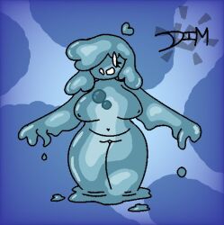 dimsun female goo_creature goo_hair nude pseudo_hair short_stack slime slime_core solo