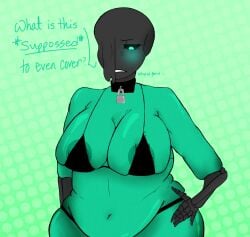 2d 2d_(artwork) 2d_artwork alternate_universe animated_skeleton annoyed big_breasts blush bra breasts chubby collar color dialogue dreamtale ectobody ectobreasts english english_dialogue english_text female_only genderswap_(mtf) giant_breasts goo green_background green_body hand_on_hip khorroux lock looking_down nightmare_sans nightmare_sans_(fan_character) panties rule_63 sans sans_au simple_background skeleton solo solo_female tagme text undertale undertale_(series) undertale_au