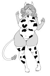 bbw bovine carnivalouswalt chubby cow_girl cow_print fat hairy huge_belly huge_breasts monica_(carnivalouswalt)