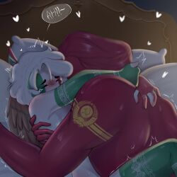 2boys countryhumans dream_moky femboy mexico_(countryhumans) muscular_male red_body sex short_hair soviet_union_(countryhumans) white_hair