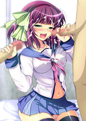 angel_beats! closed_eyes cum cum_on_face tagme yuri_nakamura zettai_ryouiki zettai_ryouiki(skirt)