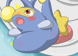 blue_skin blush bulge color insertion interspecies lanturn male nude penis pokemon pokemon_focus sex size_difference tagme tear