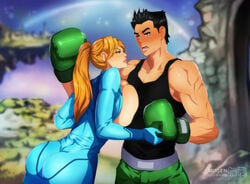 ass battlefield_(super_smash_bros) boxing_gloves breast_press breasts breasts_against_chest breasts_out holding_hands huge_breasts in_love little_mac metroid mugenillustrations nintendo ponytail punch-out!! punch_out samus_aran seducing seductive super_smash_bros. super_smash_bros._for_nintendo_3ds_and_wii_u tied_hair zero_suit zero_suit_samus