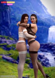 2girls 3d artist_name big_ass big_breasts blue_eyes breasts brown_hair busty cleavage curvaceous curvy death_stranding eyebrows eyelashes eyes eyewear feet female female_focus fishnets fit fit_female hair high_heels hips hourglass_figure huge_ass huge_breasts human kojima_productions large_ass large_breasts legs lewdmonkeyatwork lewdmonkeywork light-skinned_female light_skin lips lockne_(death_stranding) long_hair målingen mama_(death_stranding) mature mature_female milf sisters straight thick thick_legs thick_thighs thighhighs thighs top_heavy upper_body voluptuous waist watermark wide_hips