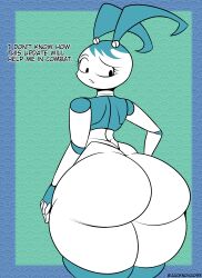 1girls 2d ass big_ass big_butt bubble_butt female jacknova093 jenny_wakeman my_life_as_a_teenage_robot robot robot_girl simple_background thick_thighs xj-9