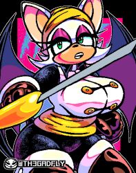 batten_rouge clothing female pinup pirate rouge_the_bat solo sonic_(series) sonic_prime sword th3gadfly