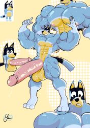 1boy 69yano69 abs bandit_(bluey) bandit_heeler biceps bluey_(series) furry gay hyper hyper_balls hyper_genitalia hyper_penis hyper_testicles male male_focus male_only muscle muscles muscular muscular_arms muscular_ass muscular_back muscular_legs muscular_male muscular_thighs nipples pecs veins veiny_penis