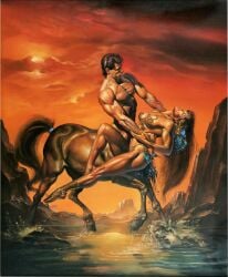 boris_vallejo centaur equid_taur female girl interspecies rape taur