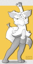 animal_genitalia anthro balls blush braixen generation_6_pokemon genitals hi_res inner_ear_fluff knot koi_the_braixen male male_only nintendo open_mouth penis pokemon pokemon_(species) sarcobutter sheath solo tuft yawn