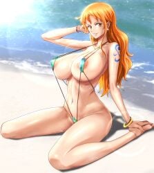 1girls bikini female female_only minpei_ichigo nami one_piece post-timeskip tagme