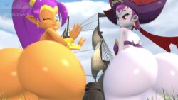 2023 2girls 3d animated ass_to_ass atomicgato big_ass big_butt bubble_butt female penis pirate risky_boots self_upload shaking_butt shantae shantae_(character) smooth_skin sound tagme tan_body twerking video