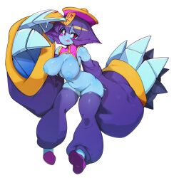 blue_skin clothing darkstalkers hsien_ko jiangshi large_breasts lei-lei lei_lei nipples pussy slugbox