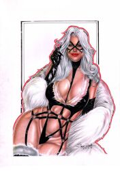 1girls 2023 black_cat_(marvel) curvy_body curvy_female ed_benes_studio felicia_hardy female_focus female_only hi_res long_hair looking_at_viewer marvel marvel_comics seductive_look spider-man_(series) victim_official voluptuous voluptuous_female white_hair