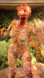 3d big_thighs blood breasts brown_hair bush clicker cordyceps detailed_background eyeless female female_only fungus hair infected monster monster_girl naughty_dog nightmare_waifu nipples nude open_mouth pubes screencap solo sony_interactive_entertainment teeth the_last_of_us the_last_of_us_2 tongue veins