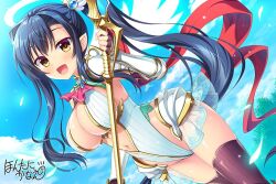 angel angel_girl angel_wings big_breasts black_hair chinese_girl female gold_eyes kan'u_unchou_(koihime) koihime†_(series) koihime_musou suzukuri_karin-chan