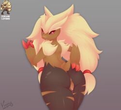 absurd_res anthro bodily_fluids female feral fusion generation_4_pokemon generation_5_pokemon genital_fluids hi_res knowdwagon lopunny nintendo pokefusion pokemon pokemon_(species) pokemon_fusion pussy_juice solo solo_focus zoroark