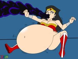 batman_beyond belly_expansion belly_inflation belly_stuffing dc_comics dcau female_only inflation inque self_upload wonder_woman wonder_woman_(series) zetamagnus101