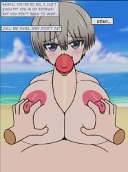 1boy 1girls 2d animated areolae beach beat_banger big_breasts big_penis bikini blush breast_grab breast_squeeze breasts breasts_bigger_than_head cum cum_in_mouth cum_inside dialogue english_text fellatio female grey_hair hand_on_breast huge_breasts large_breasts light-skinned_female light_skin longer_than_2_minutes lowres male mp4 music nipples paizuri reupload ruined_orgasm sakurai_shinichi short_hair shortstack smile sound tagme text titjob topless toriel_beat_banger uzaki-chan_wa_asobitai! uzaki_hana video