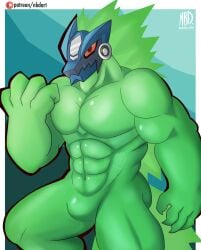 alien male_focus male_only mega_man_star_force muscular muscular_male omega-xis solo_male