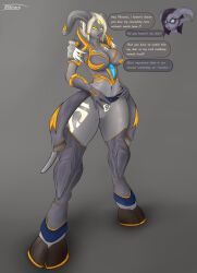 1girls armor big_breasts draenei mikirary world_of_warcraft