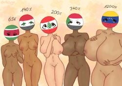 4girls acissye angry angry_face areola big_boobs big_breasts boobs breast_grab breast_hold closed_eyes closed_mouth countryhumans countryhumans_girl crossed_arms dark-skinned_female dark_areola eyebrows female_only flawsystyle happy happy_face happy_female jealous lebanon_(countryhumans) light-skinned_female light_areola looking_at_breasts looking_away looking_up medium_breasts multiple_girls nipples no_bra no_panties no_pubic_hair nude nudity open_mouth simple simple_background size_comparison size_difference small_breasts sudan_(countryhumans) suriname_(countryhumans) syria_(countryhumans) touching_nipples venezuela_(countryhumans)