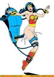 1boy 1girls bondage captured crying cum_inside dc dc_comics defeated diana_prince endured_face erenisch flying flying_sex from_behind_position legs_together levitation machine metal_tentacles rape restrained robot robot_penis robotic_tentacles sex_machine suspension tears wonder_woman wonder_woman_(series)