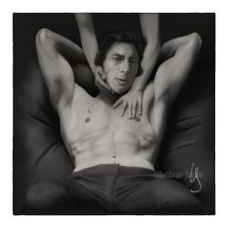 kylo_ren male_pinup muscles muscular muscular_male pinup smaller_female star_wars suggestive