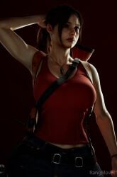 1girls 3d 3d_(artwork) abs athletic athletic_female big_ass big_breasts big_butt breasts bubble_ass bubble_butt busty capcom claire_redfield cleavage curvy hourglass_figure pawg pose posing rangmover resident_evil resident_evil_2 resident_evil_2_remake seductive seductive_look solo thick thick_ass thick_thighs weapon weapon_on_back wide_hips