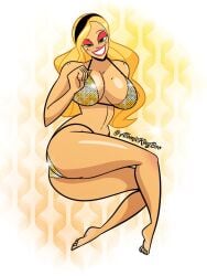 1girls artist_name athletic athletic_female atomickingboo big_breasts blonde_hair bottom_heavy breasts busty cleavage curvaceous curvy curvy_figure digital_media_(artwork) eyebrows eyelashes eyes female female_focus fit fit_female freckles hair hips hourglass_figure huge_breasts human large_breasts legs light-skinned_female light_skin lips long_hair mature mature_female original original_character sarah_mcneil thick thick_legs thick_thighs thighs top_heavy upper_body voluptuous waist watermark wide_hips yellow_theme