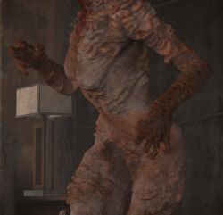 3d breasts bush clicker cordyceps detailed_background faceless_female female female_only fungus hair infected monster monster_girl naughty_dog nightmare_waifu nipples nude pubes screencap solo sony_interactive_entertainment spores the_last_of_us the_last_of_us_2 veins