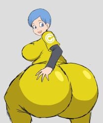 1girls ass back_view big_ass big_breasts big_butt blue_eyes blue_eyes_female blue_hair blue_hair_female breasts bubble_ass bubble_butt bulma_briefs bulma_briefs_(dragon_ball_super_superhero) dragon_ball dragon_ball_super dragon_ball_super_super_hero fat_ass fat_butt female female_focus female_only huge_ass huge_butt milf momiji_(artist) short_hair short_hair_female solo solo_female thick_ass toei_animation