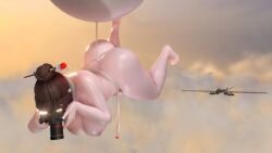 3d almightypatty ass balloon breasts camera chinese_spy_balloon eyewear female flying glasses inaccurate_choice_of_aircraft large_breasts mei-ling_zhou mei_(overwatch) mq-9_reaper overwatch photographing