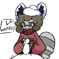 :3 pixel_art raccoon raccoon_tail turtleneck urethral_fingering urmom