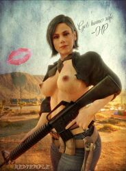 3d breasts breasts_out call_of_duty exposed_breasts helen_park_(cod) looking_at_viewer m16 nipples redtemple