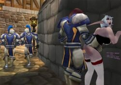 1girls 3boys blizzard_entertainment human human_(world_of_warcraft) light-skinned_male light_skin night_elf original_character purple_skin sex spank_marks stockings vaginal_penetration vaginal_sex valnoressa valnoressa_leafwhisper warcraft white_hair world_of_warcraft