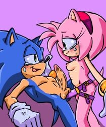 amy_rose anthro blush breasts duo eye_contact missionary_position pegging randomguy999 sensual sex_toy small_breasts smile sonic_(series) sonic_the_hedgehog straight strap-on tears tears_of_pain tears_of_pleasure wholesome