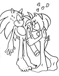 <3 amy_rose bedroom_eyes dildo_bigger_than_penis huge_dildo imminent_pegging monochrome nervous nervous_smile nervous_sweat randomguy999 scared sonic_(series) sonic_the_hedgehog standing_on_tip_toes sweatdrop tailwag wide_eyed worried