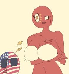 angry big_breasts china_(countryhumans) cocomooooochi countryballs countryhumans countryhumans_girl star tagme united_states_of_america_(countryhumans)